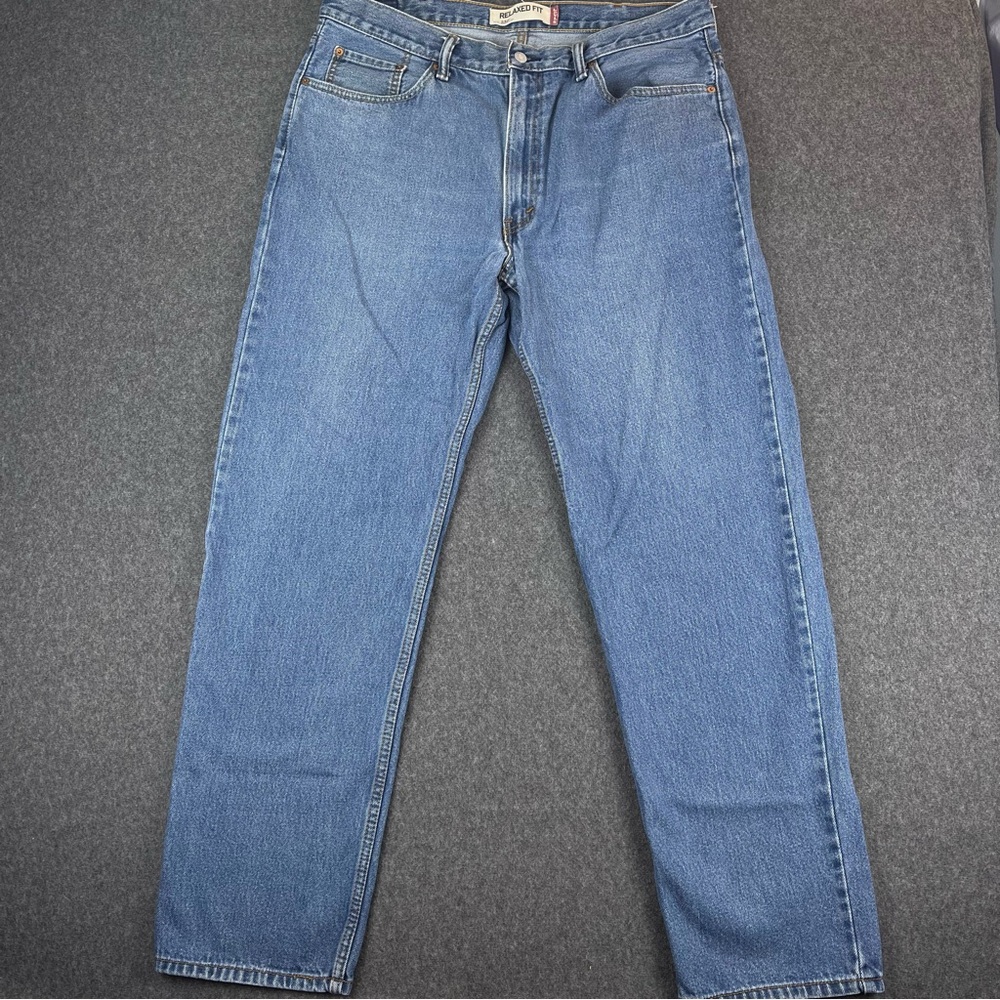 Levis 550 Straight Leg Relaxed Fit Jeans Mens 38x34 Blue Light Stone Wash